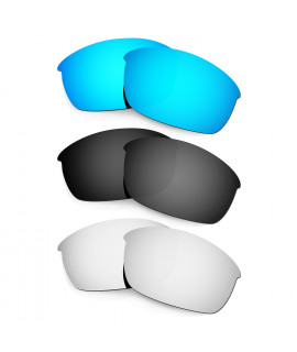 Hkuco Mens Replacement Lenses For Oakley Flak Jacket Blue/Black/Titanium Sunglasses